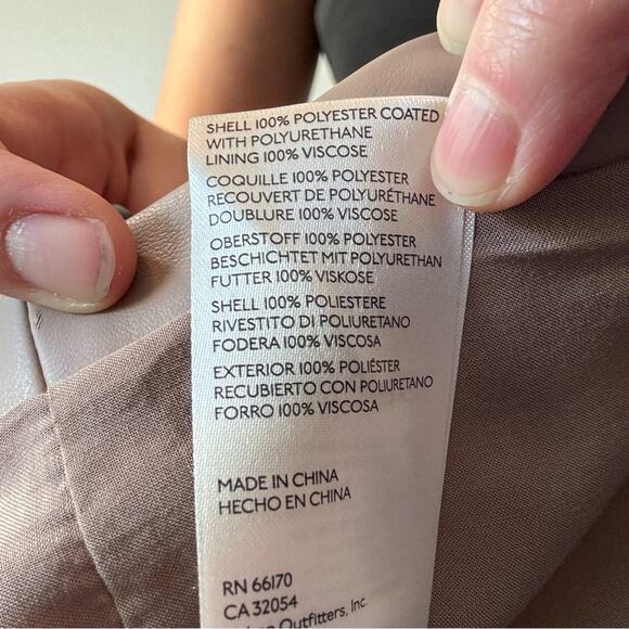 MAEVE Tan & Black Cropped Faux Leather Blazer Jacket Size 6 Medium - Picture 6 of 7